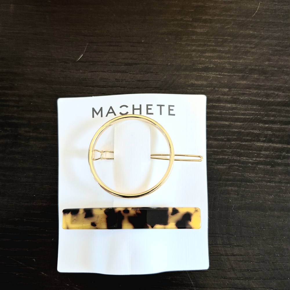 Machete Gold and Tortoise Hair Clip Duo